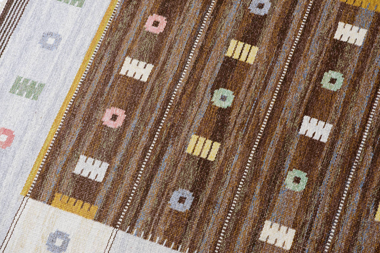 Woven Vintage Carl Dagel Flat-Weave Swedish Carpet