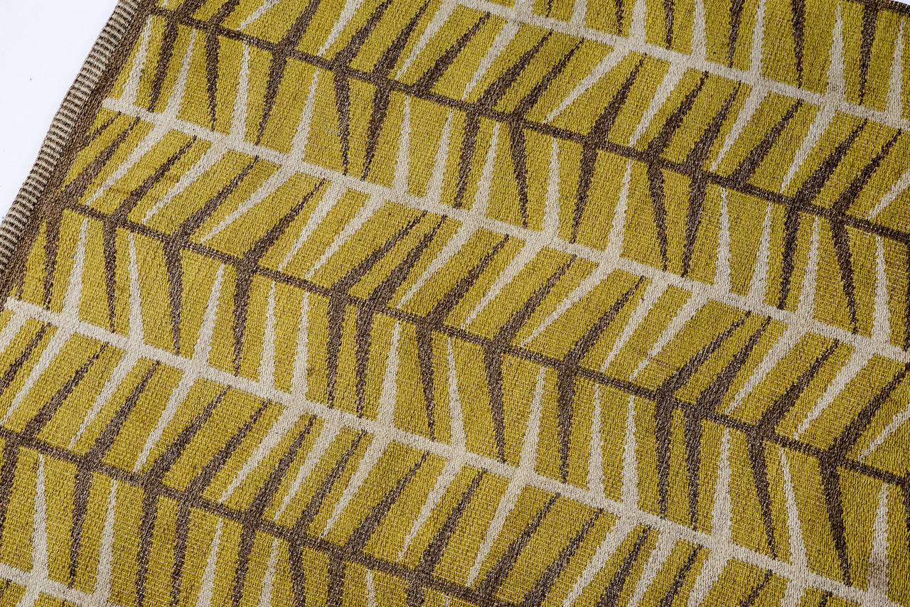 Schwedischer Flachgewebter Vintage-Teppich von Ingrid Dessau im Zustand „Hervorragend“ in Los Angeles, CA