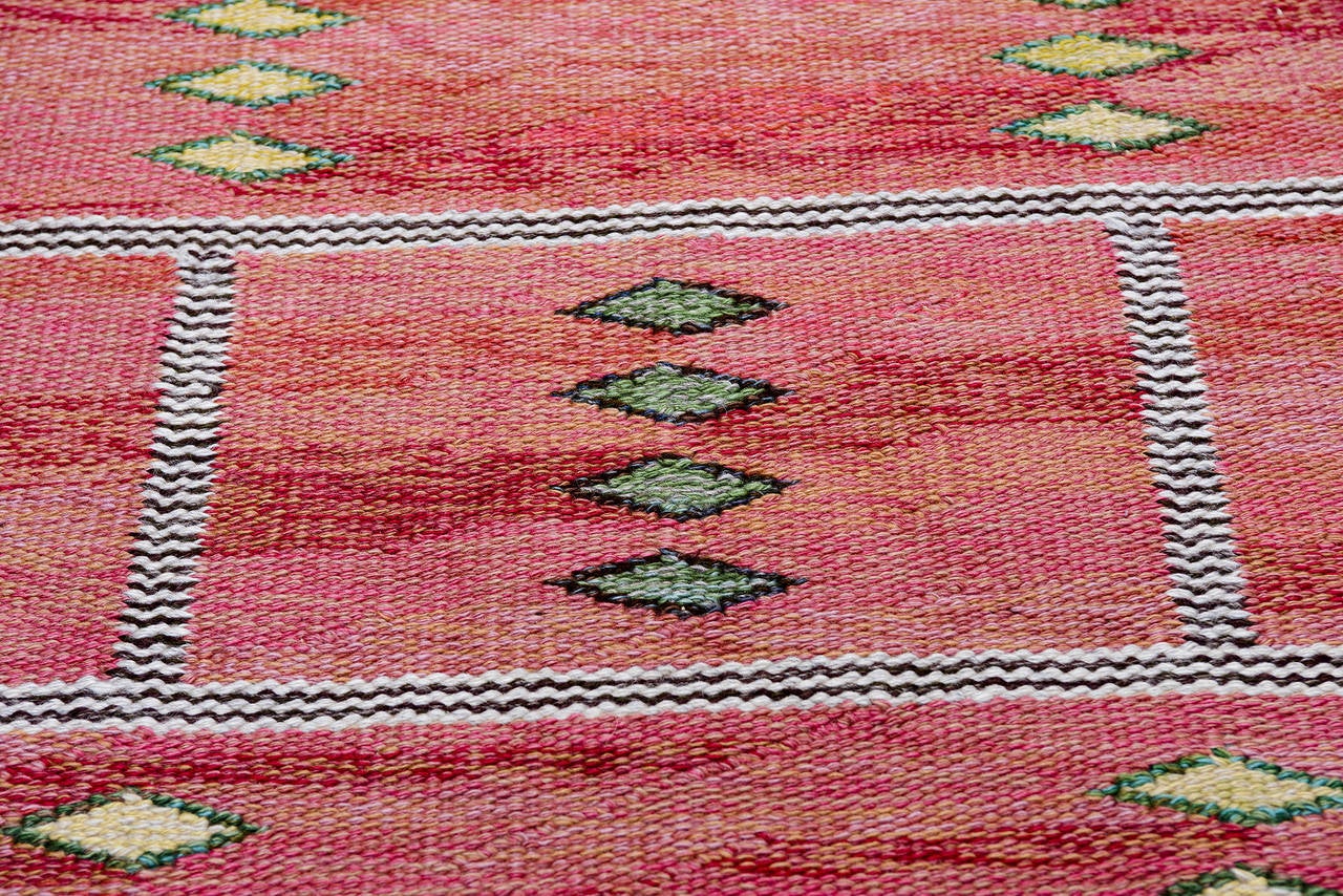 Scandinavian Modern Vintage Carl Dagel Flat-Weave Swedish Carpet