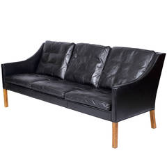 Børge Mogensen Model #2209 Three-Seat Leather Sofa 8