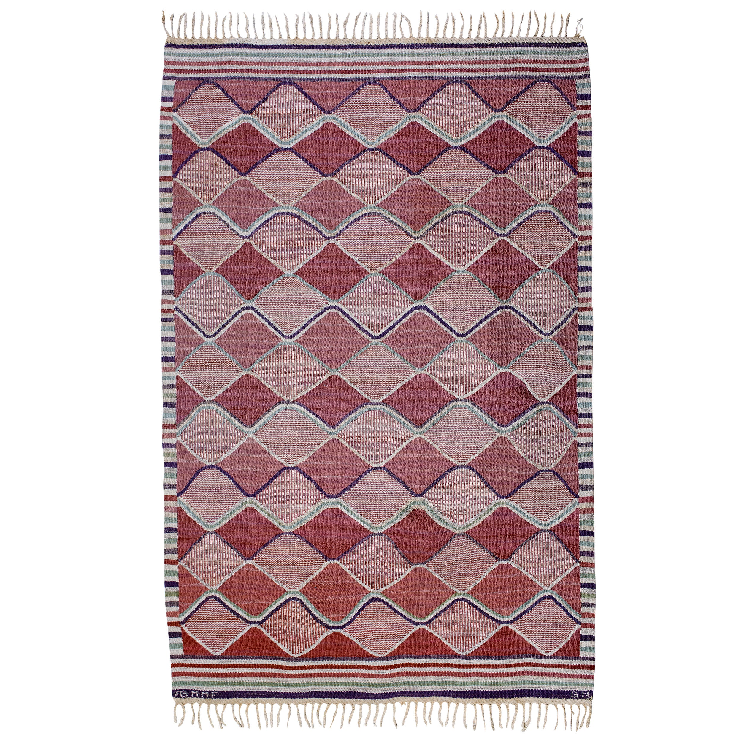Vintage Barbro Nilsson Flat-Weave Swedish Carpet for Marta Maas-Fjetterström