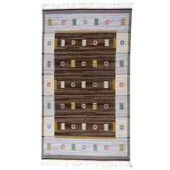 Vintage Carl Dagel Flat-Weave Swedish Carpet 5