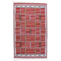 Vintage Carl Dagel Flat-Weave Swedish Carpet