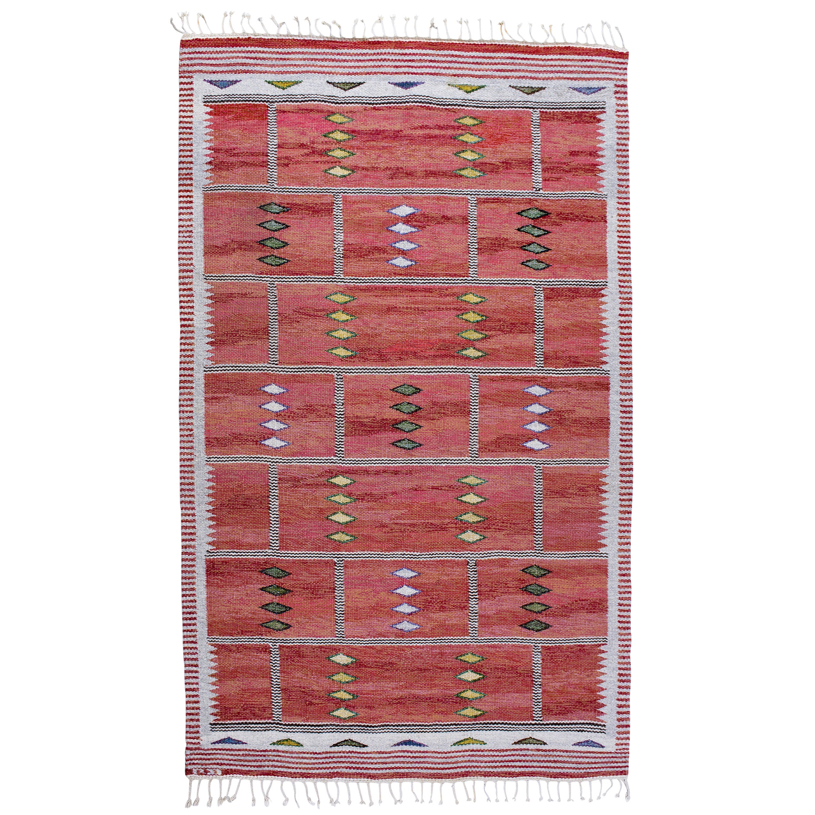Vintage Carl Dagel Flat-Weave Swedish Carpet