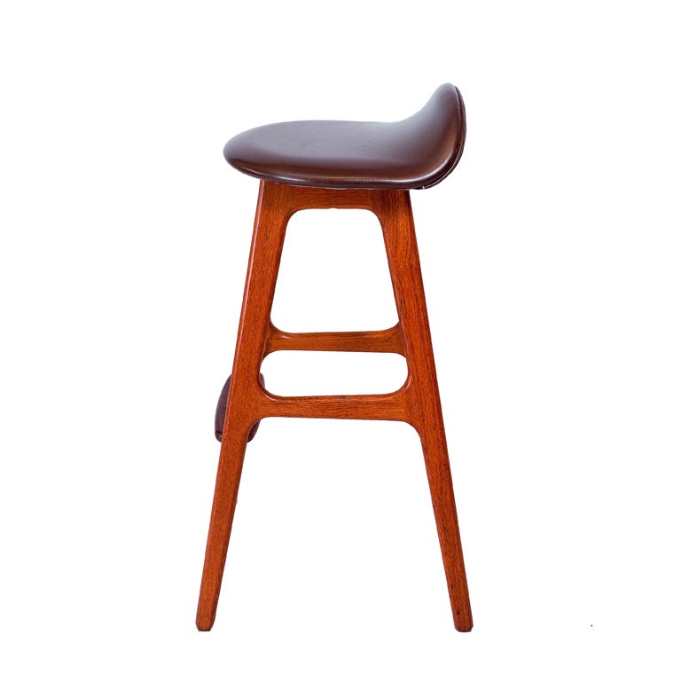 Scandinavian Modern Set of Three Erik Buck Bar Stools