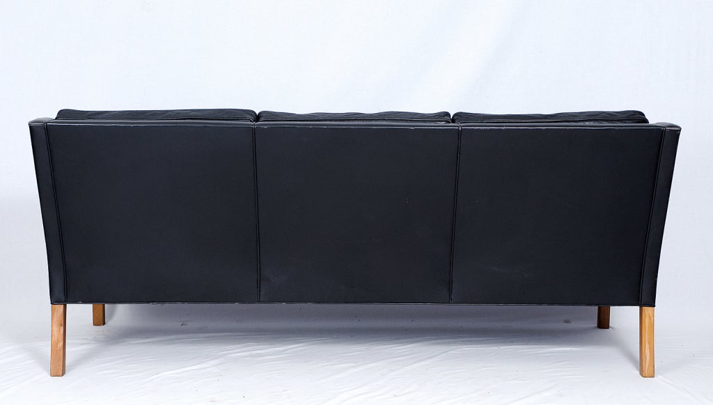 Mid-20th Century Borge Mogensen Black Leather Sofa