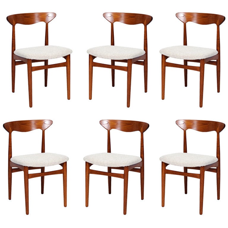 Ensemble de 6 chaises de salle à manger Christian Linneberg en vente