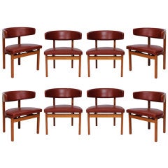 Set of 8 Borge Mogensen Leather Chairs