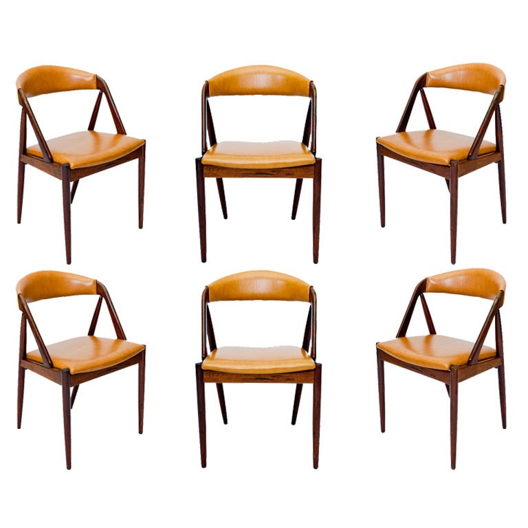 Set of Six Rosewood Kai Kristiansen Chairs