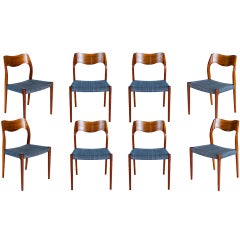 Set Of 8 Rosewood Niels Moller Dining Chairs