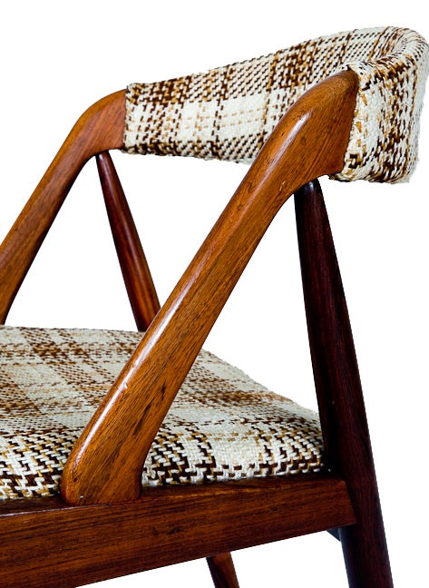 Fabric Set Of 6 Rosewood Kai Kristiansen Dining Chairs