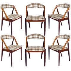 Set Of 6 Rosewood Kai Kristiansen Dining Chairs