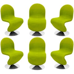 Set Of 6 Verner Panton System 1-2-3 Chairs