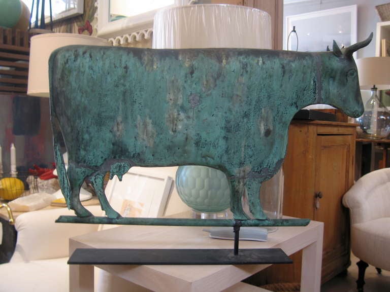 a beautiful cow weathervane with fabulous patina