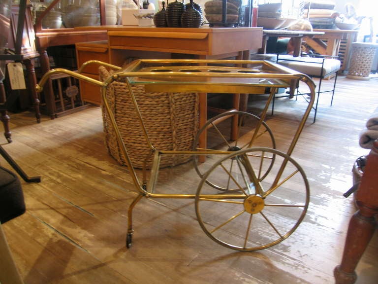 great vintage barcart on big wheels