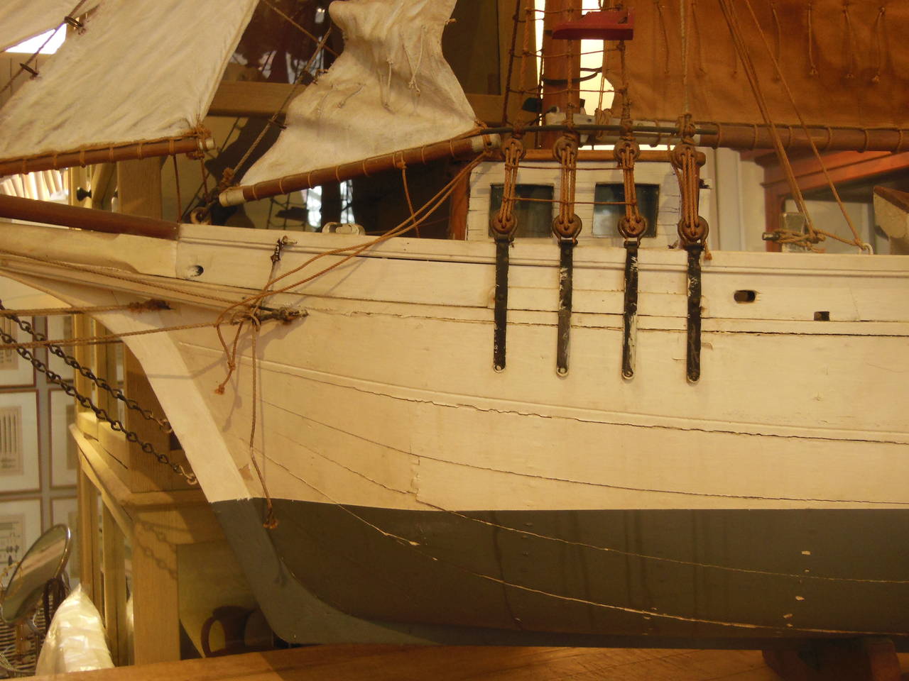 Huge Vintage Boat Model In Good Condition In Sag Harbor, NY