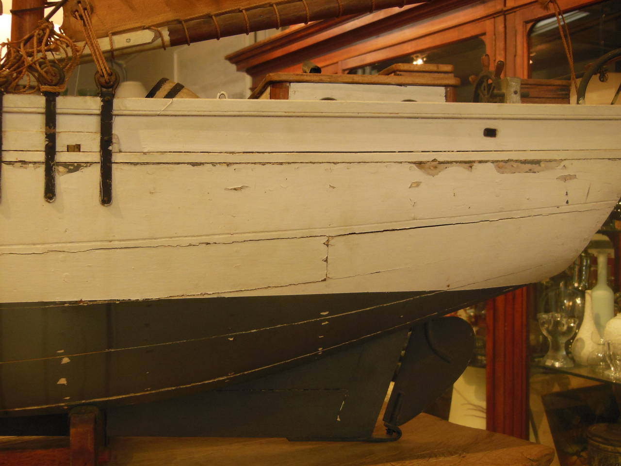 Mid-20th Century Huge Vintage Boat Model