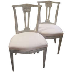 Pair Vintage Gustavian Chairs