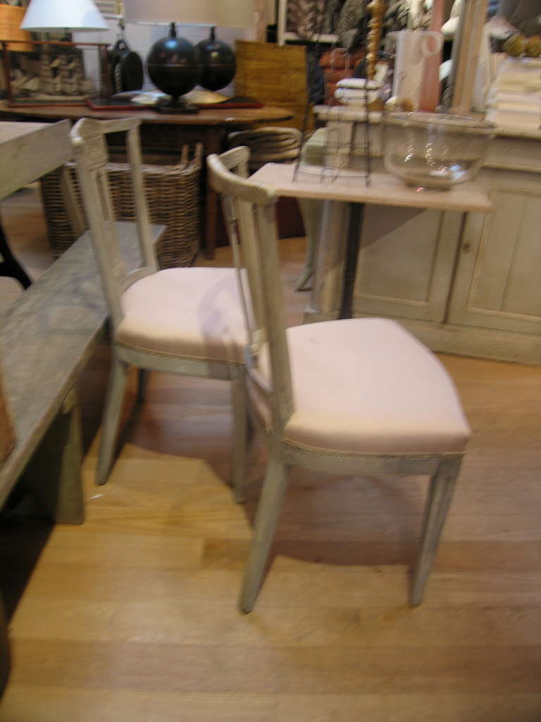 Swedish Pair Vintage Gustavian Chairs