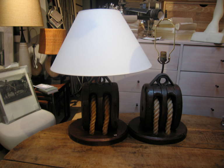 nice rustic pair of lamps