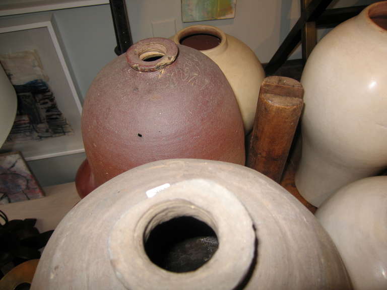 Mid-20th Century Pair Stoneware Oil Vessels