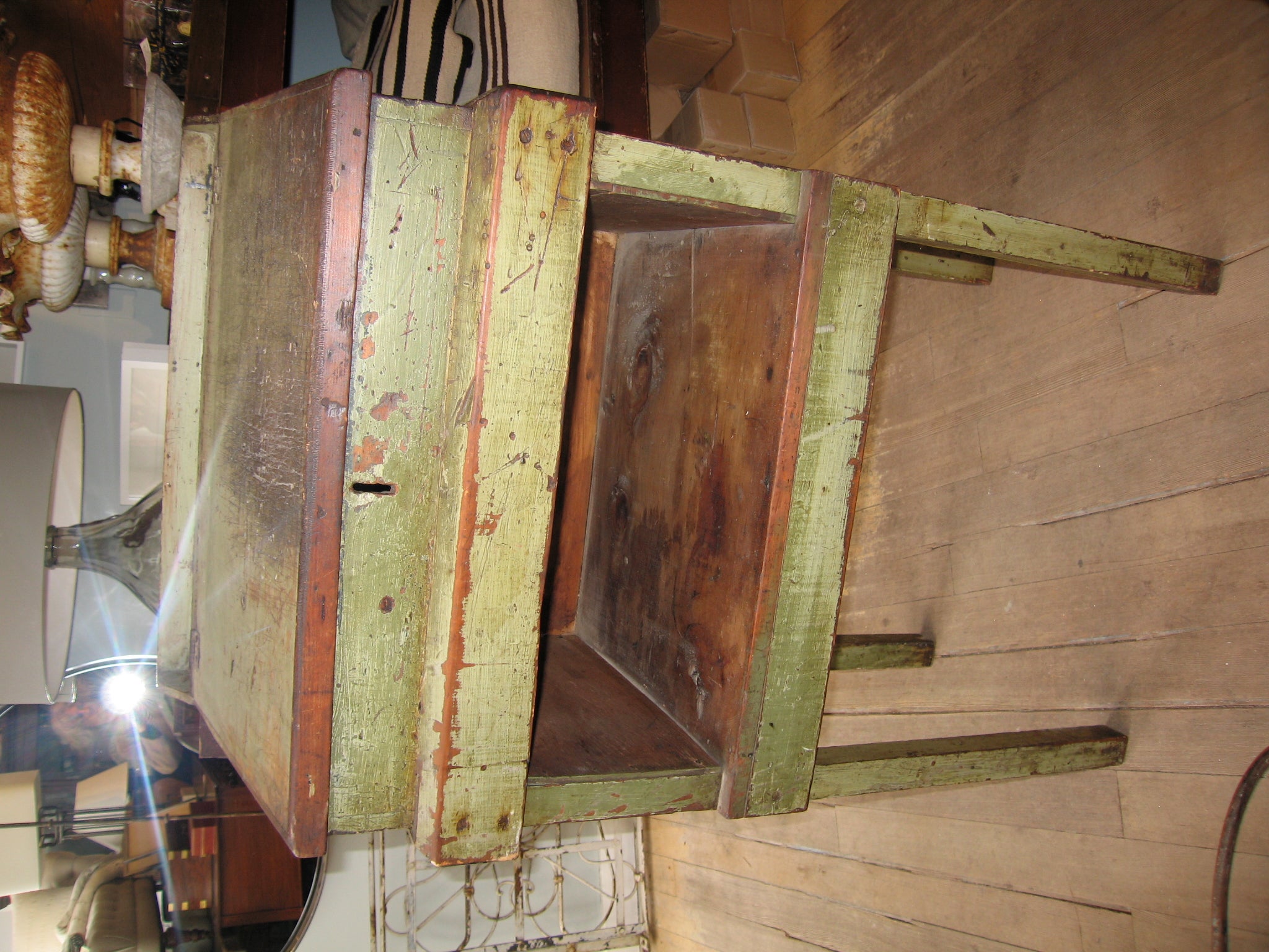 Primitive Painted Tall Desk For Sale