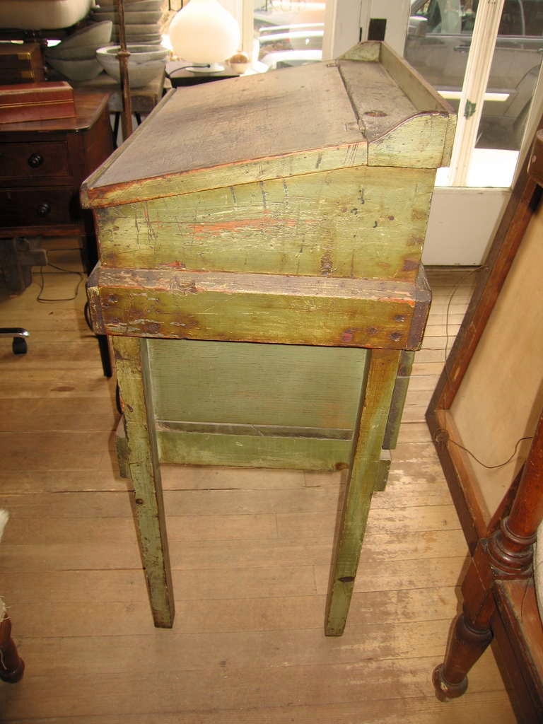 American Primitive Painted Tall Desk For Sale