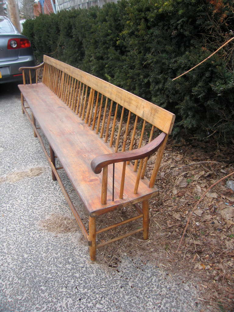 Long Simple Vintage Bench In Good Condition In Sag Harbor, NY