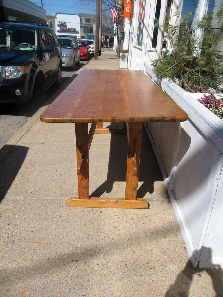 Vintage Italian Trestle Table In Good Condition For Sale In Sag Harbor, NY