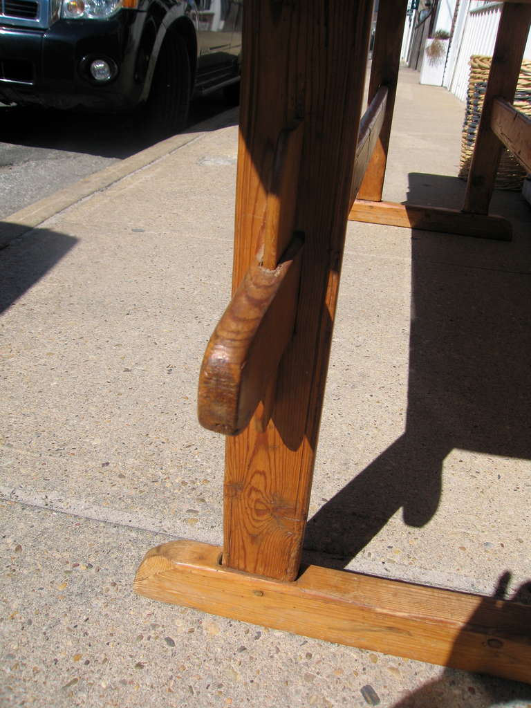 Vintage Italian Trestle Table For Sale 3