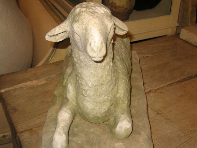 Marble Charming Garden Lamb