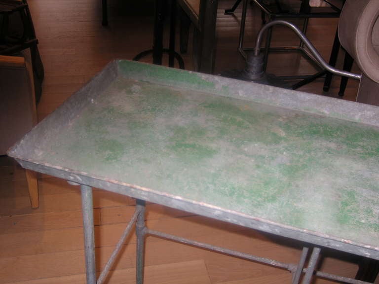 Vintage French Zinc Table In Good Condition In Sag Harbor, NY
