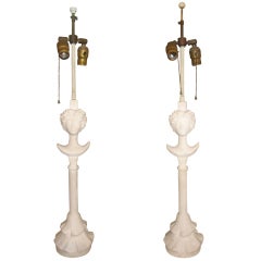 Pair of Giacometti Style Lamps by Sirmos