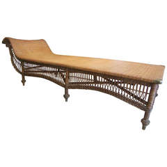 Antique Great Heywood Wakefield Wicker Chaise
