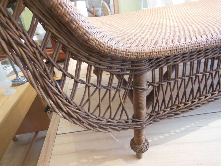 20th Century Great Heywood Wakefield Wicker Chaise