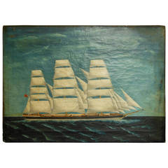 19th Century Nautical Oil Painting