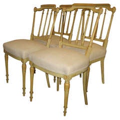 Set 4 French Painted Ballroom Chairs