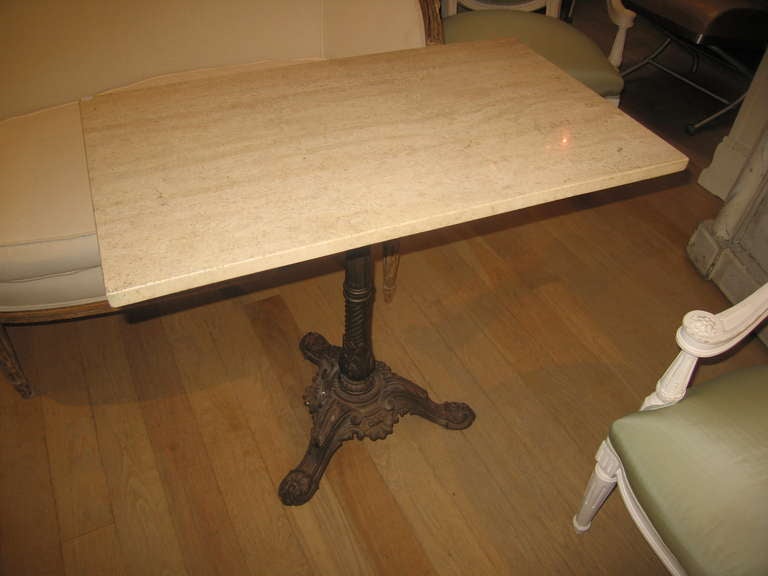 Vintage Cast Iron Table with Terrazzo Top In Excellent Condition For Sale In Sag Harbor, NY