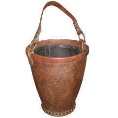 Antique Leather Fireman's Bucket from England