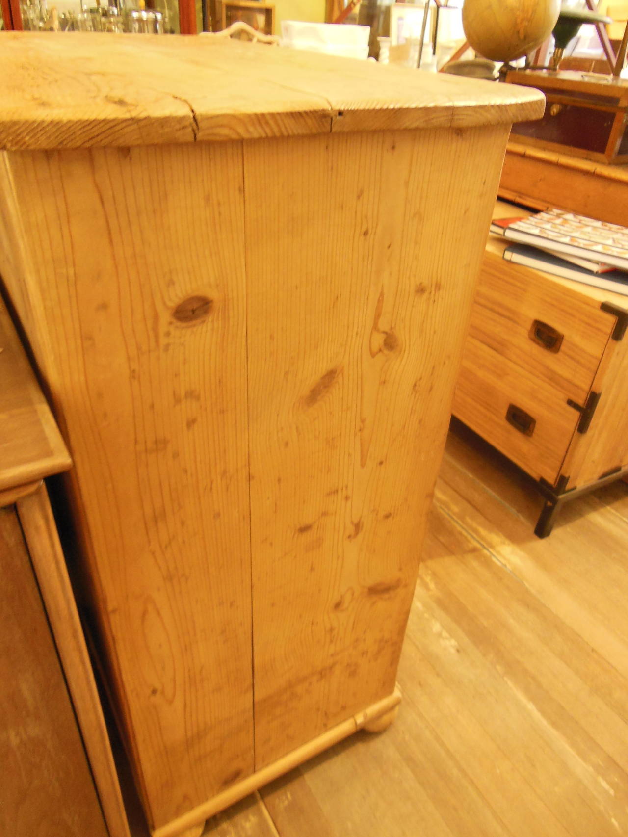 a vintage map chest in pine with a nice rustic patina