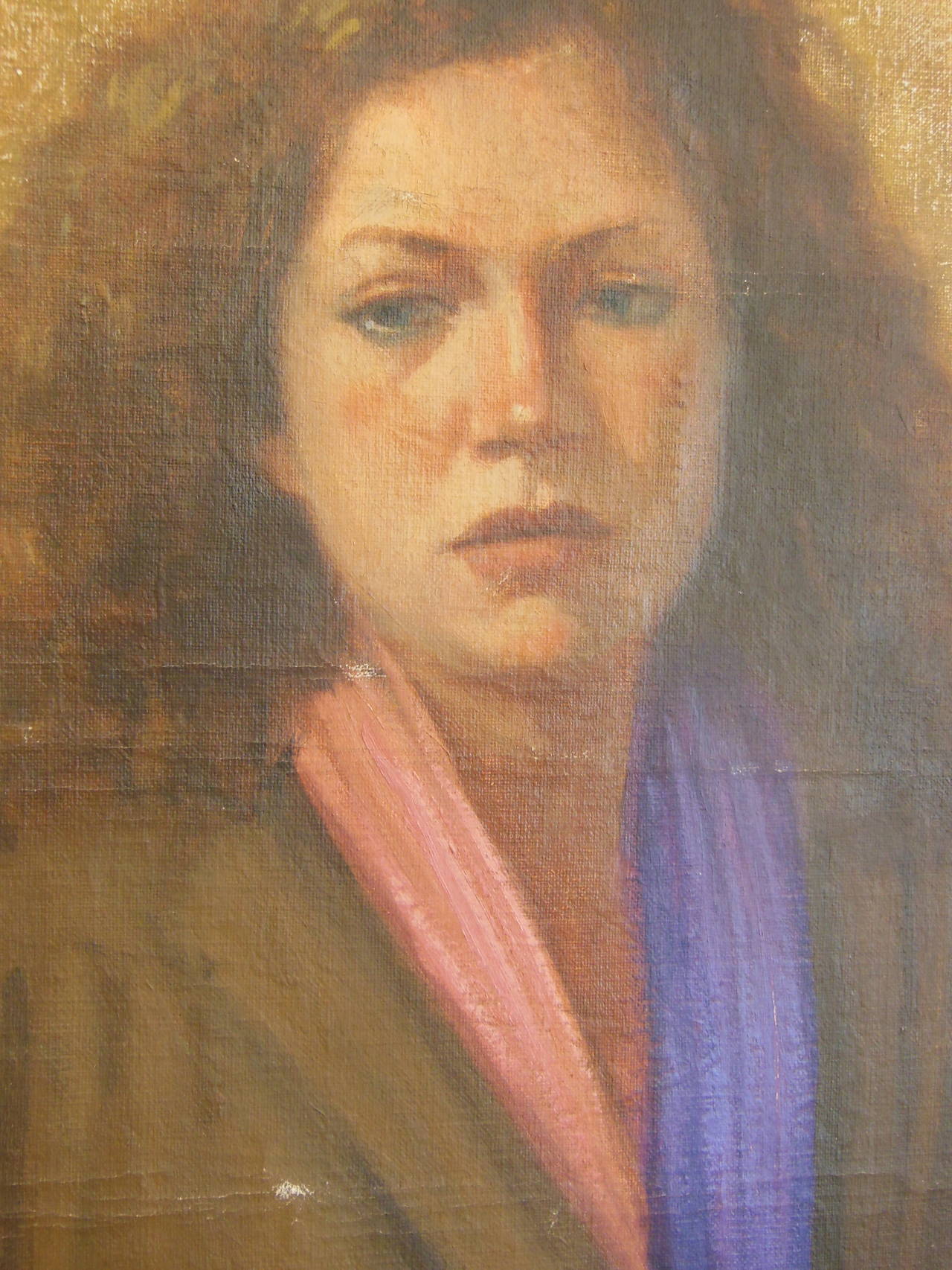 nicely painted portrait of a woman on new stretcher