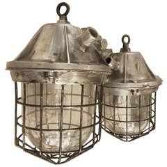 Pair of Antique Industrial Lights