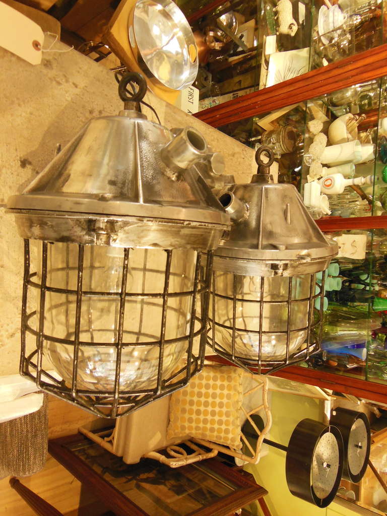 American Pair of Vintage Industrial Lights