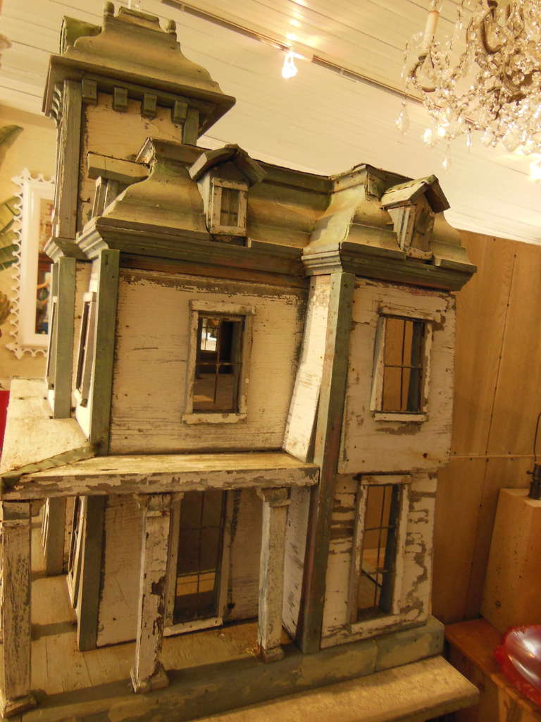 Wood Fantastic Vintage  Mansard Roofed Dollhouse