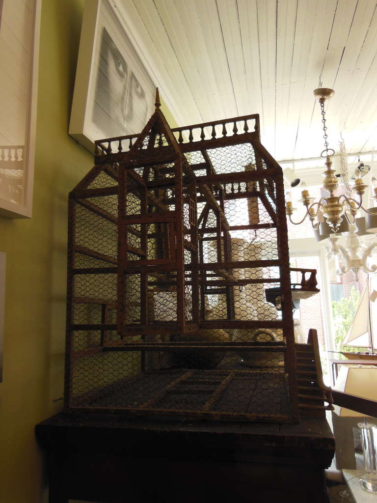 Whimsical Vintage Wire Birdhouse at 1stdibs