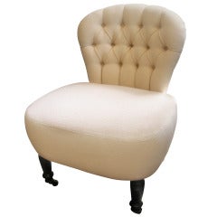 Antique Edwardian Tufted Back Chair