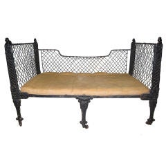 Antique 19th Century French Child's Campaign Bed
