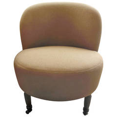 Edwardian Slipper Chair in Belgian Linen