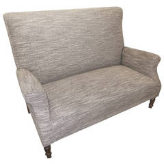 Antique Edwardian Settee Newly Redone in Italian Chenille