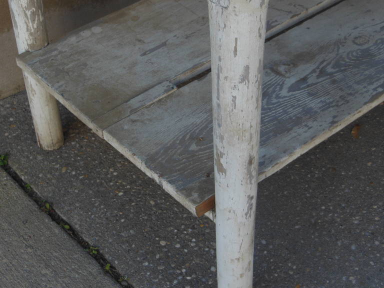 Pair of Vintage Whitewashed Tables 1